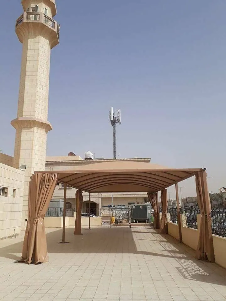 مظلات مدارس ومساجد بحي الرمال الرياض تركيب احترافي وتصاميم متينة