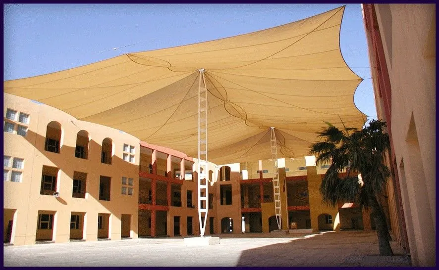 مظلات ساحات مدارس 2025 – أحدث الخامات والتصاميم